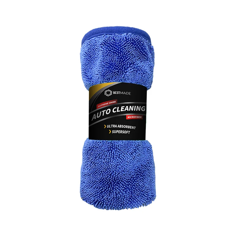 Wholesale Colorful Custom Logo Drying Towels Cloth Microfiber Car Wash Cleaning Towel