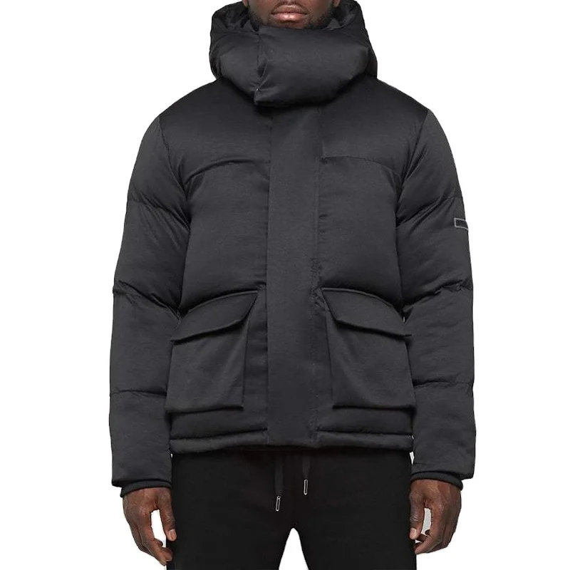 2022 Custom Winter Wear Fashion Down Sublimated Design Fashion Black Men Heavy Long Puffer Jacket