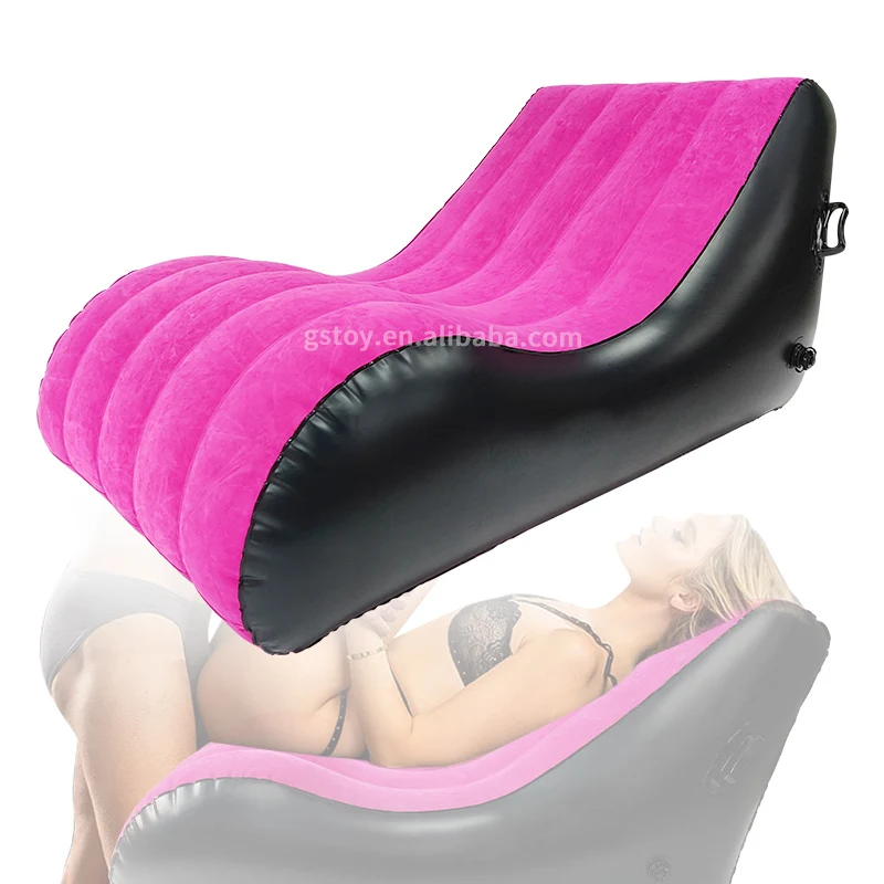 Foldable PVC Flocked Couple Lover Sexy Lounge Soft Making Love Sex Chair Inflatable S Shape Sofa Air Sofa