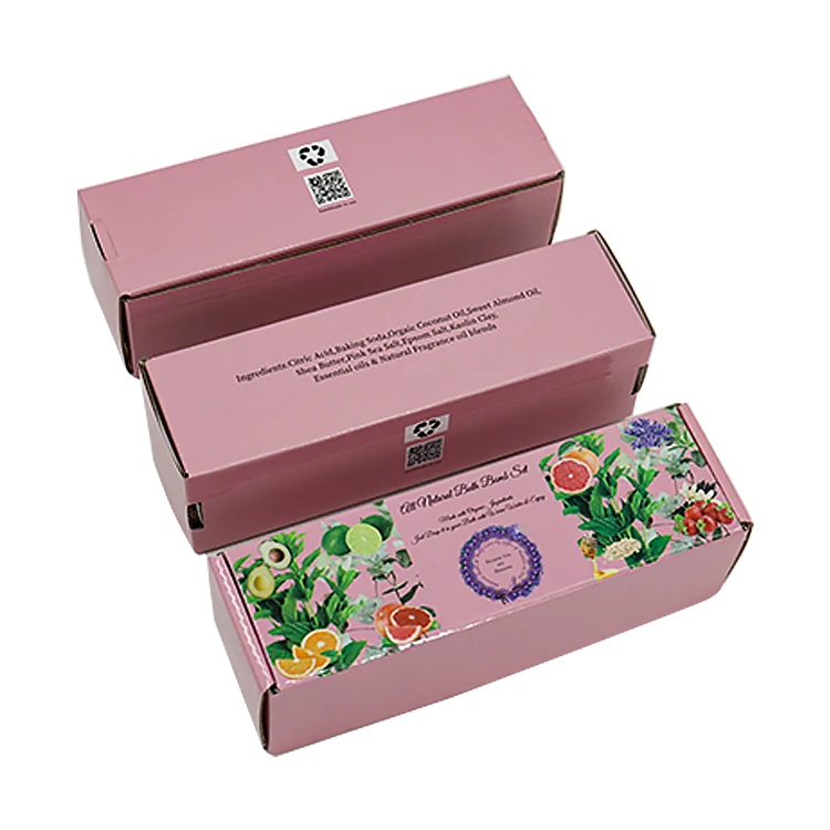 W172 Custom Logo Printing Colorful Cosmetic E-flute Cardboard Packaging Box High Quality Corrugated Paper Box Mail Box