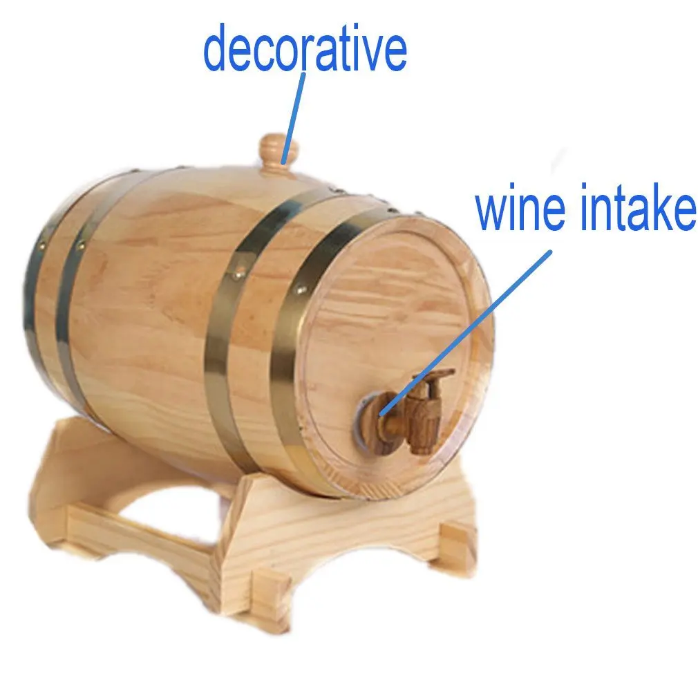 High quality 2 Liters Handcrafted using American Oak Aging Whiskey beer wine wooden Barrel for wine