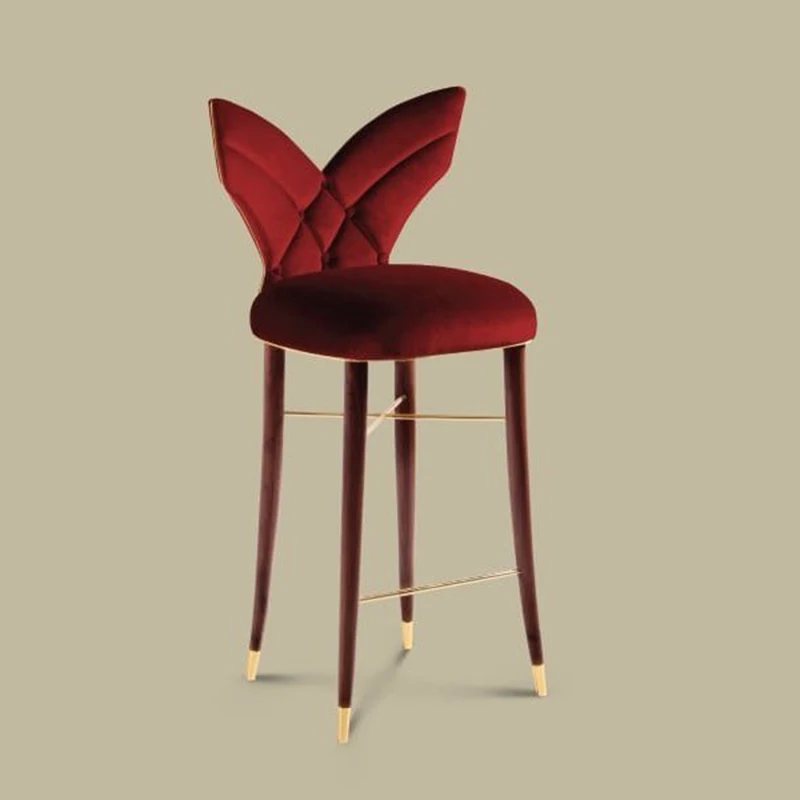 Luxury Bar Chairs Modern Kitchen Leather Velvet Bar  stool Counter Height Chairs for Kitchen