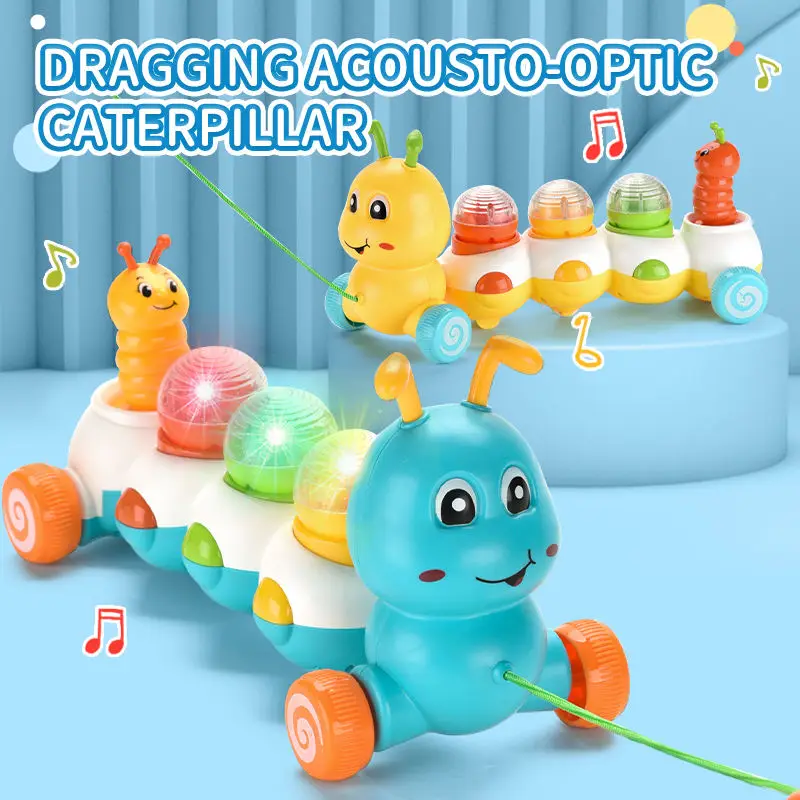 2024 Baby Funny Animal Educational Baby Toys Electric Walking Animal Insect Pull Line Toys For Toddler With Light And Music