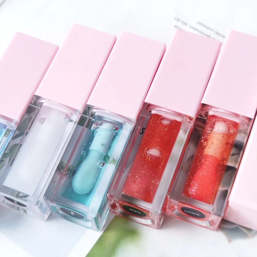 Custom Fruit Cherry Strawberry Moisturizing Lip Oil Tint Color Changing Lip Oil Private Label Lip Glow Oil