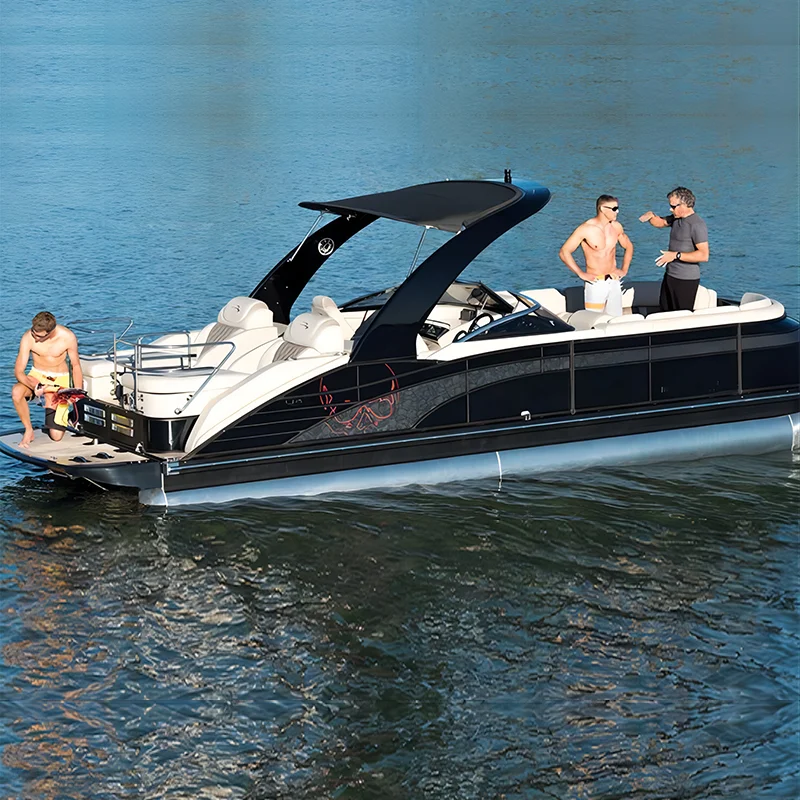 Factory direct sales of the latest boat, the cheapest aluminum pontoon boat with 25 feet and 7.5 meters.