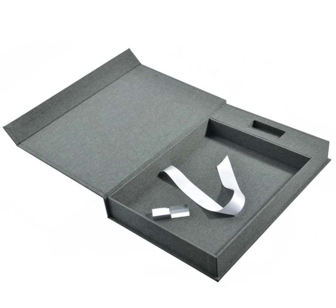 Photo Packaging Linen Box with USB Slot -2GB USB Included