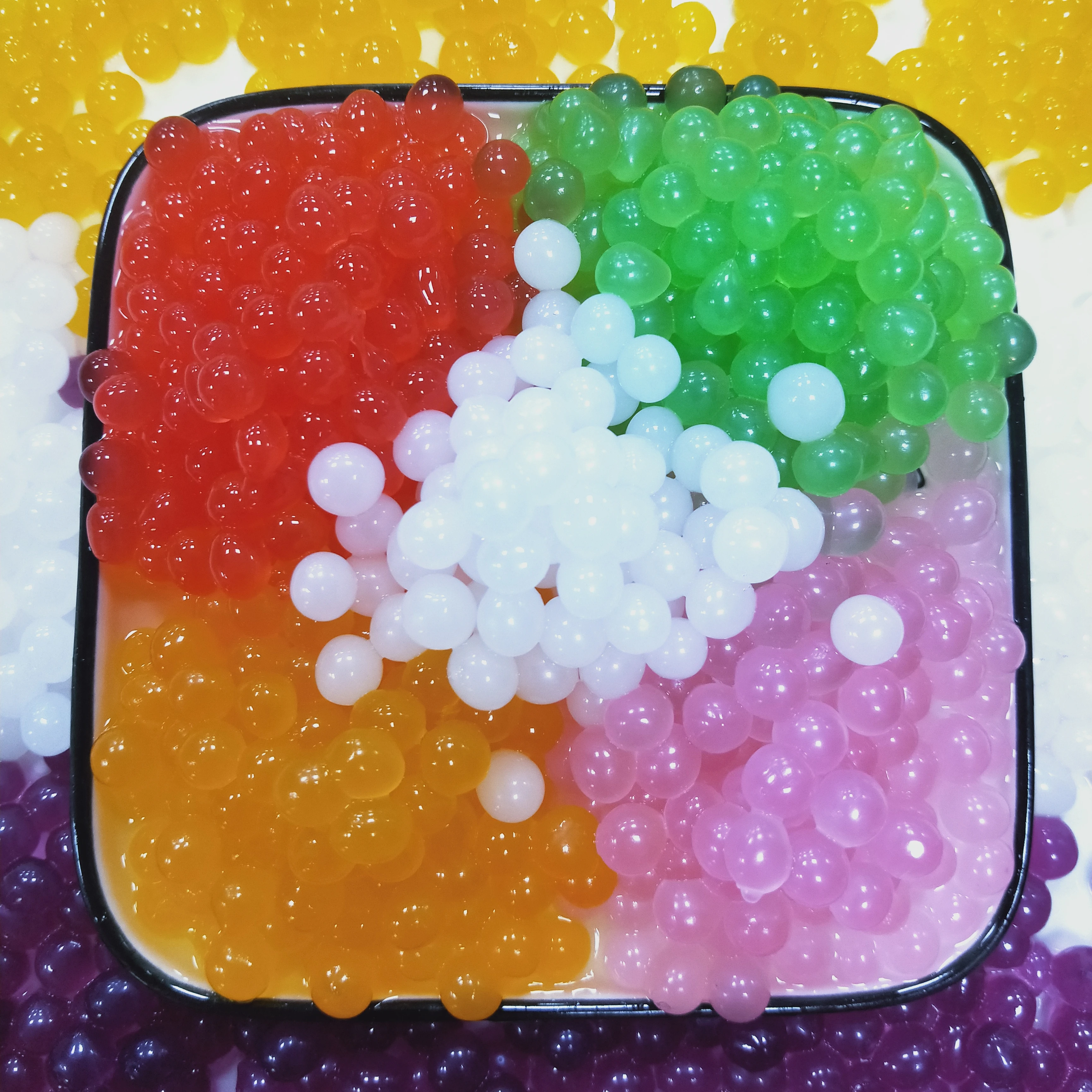 Popping boba selection  Boba Bubble Tea Toppings  bursting  fruit juice ball