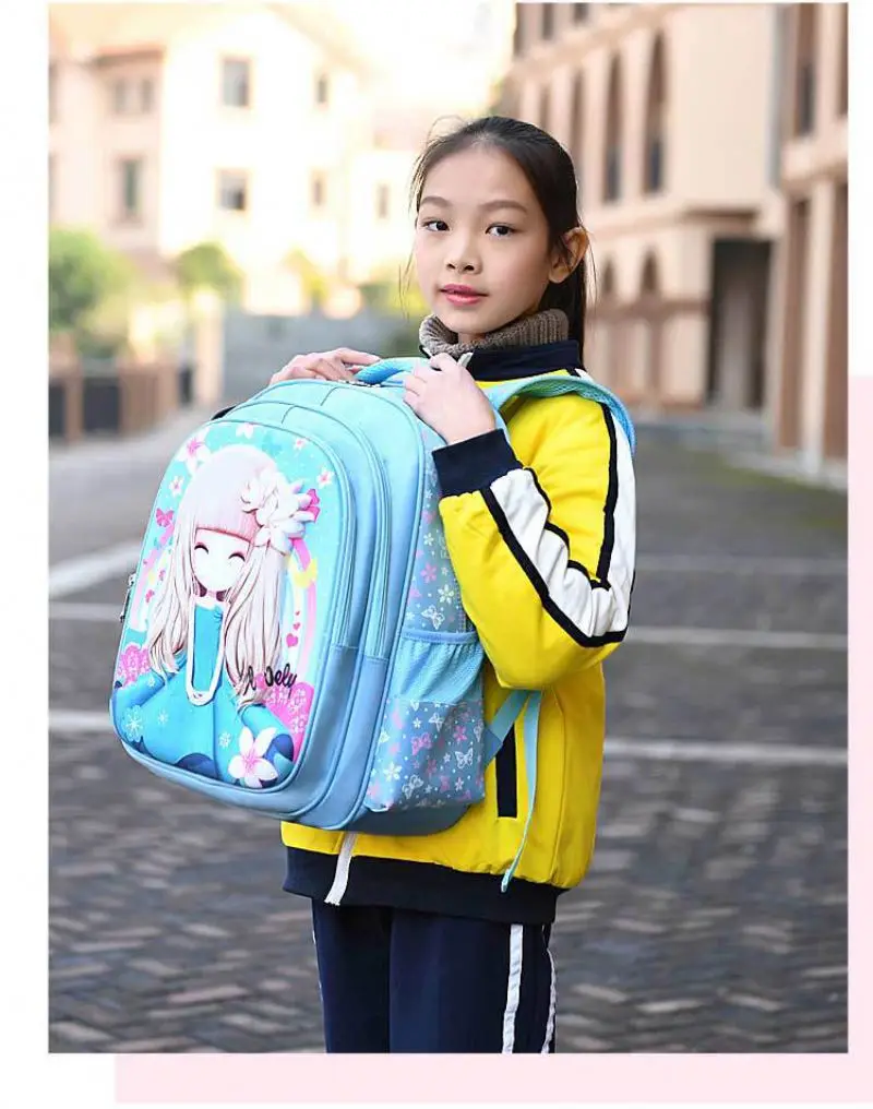 Customized cartoon cute little girl schoolbag cartoon cute princess pattern pink schoolbag backpack