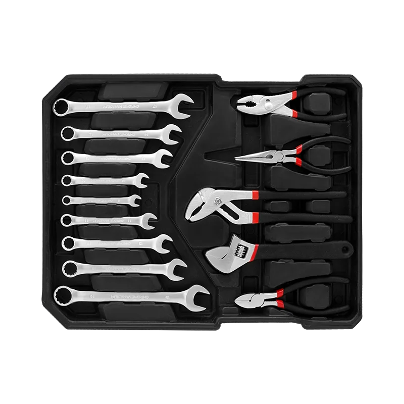 Customizable 187pcs Professional Tool Set Aluminum Case Tool Kits With Rolling Tool Box Socket Set Wrench Spanner
