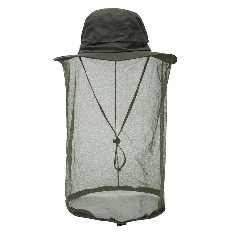 Wholesale Beekeeping Anti Mosquito Equipment Neck Head Cover Mesh Mask Wide Brim Sun Visor Hat Custom Waterproof Fisherman Hat