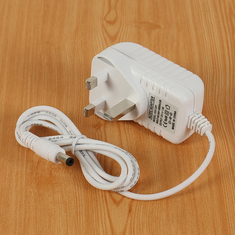 12V1A uk white power adapter 12V line with 303 control switch white 5V 9V 12V 24V0.5A 1A 2A white adapter