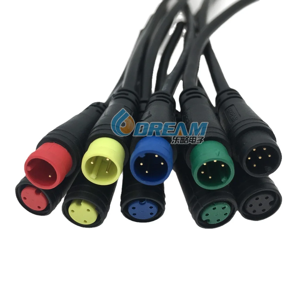 Dream-start OEM M6 IP65 Connector 2 3 4 5 6Pin Electric Bicycle Ebike Signal Cable Waterproof Connector
