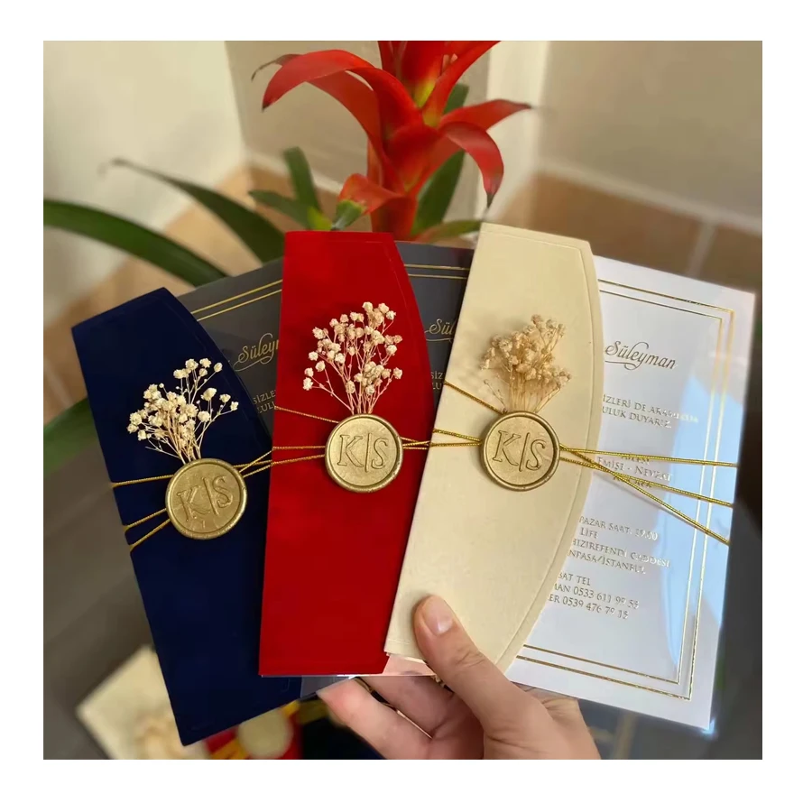 wholesale custom Luxury Elegant Transparent Plexiglass Quinceanera wedding Invitations Cards With velvet envelope