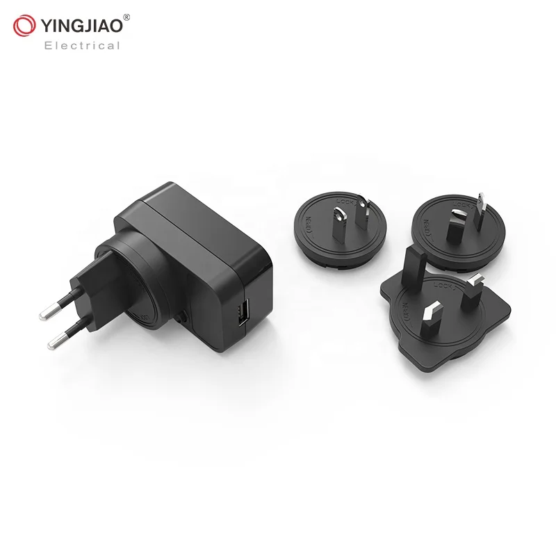Yingjiao Portable International US EU UK Travel Adapter Universal Charger 5V 1.2A AC DC Power Adapter With USB Port