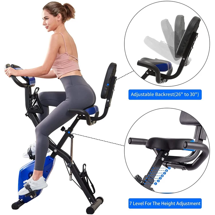 Zoshine Fitness Bike For Home Exercise Bike and Upright Indoor Cycling Bike Position Foldable Stationary  Machine