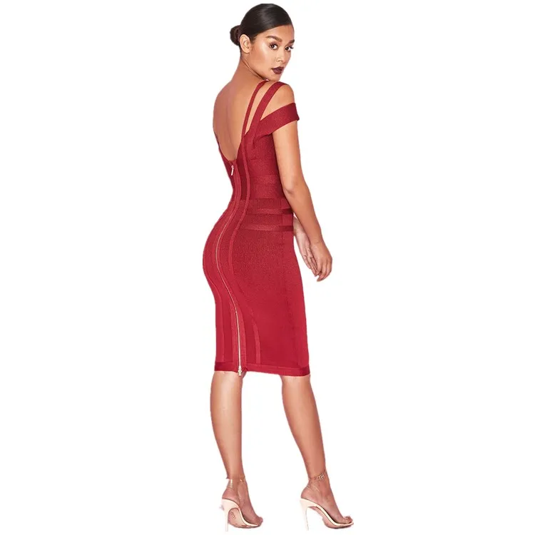 Hot Fashion Off Shoulder Evening Dress Mini Women Sexy Bandage Dresses Bodycon