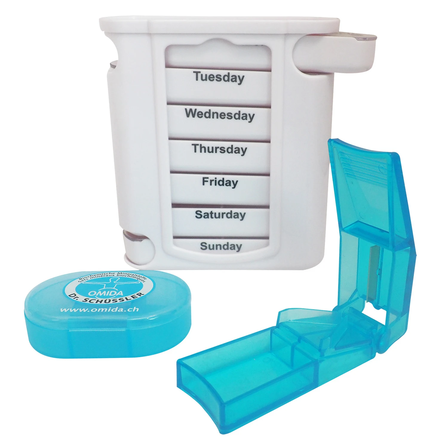 AM PM Pill Splitter Cutter Organizer Box Weekly Case 7 Day Pill Box And Single Box