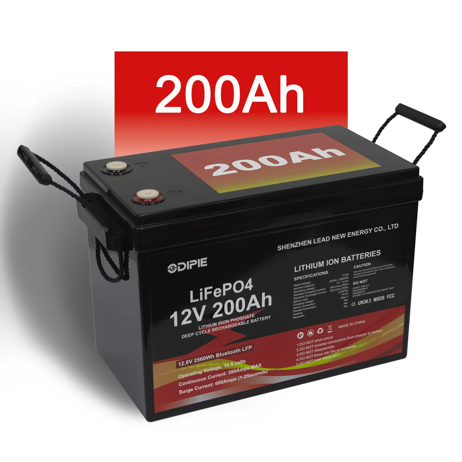 EU Stock LiFePo4 батарея 12 В 50AH 100Ah 200Ah 400Ah BMS Bluetooth водонепроницаемый глубокий цикл солнечная для домашнего хранения энергии