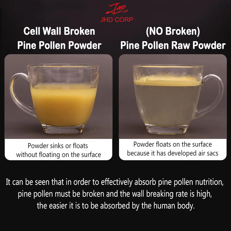 USA/EU Warehouse Wholesale Pure Natural Cell Wall Cracked Wild Pine Pollen Extract Powder
