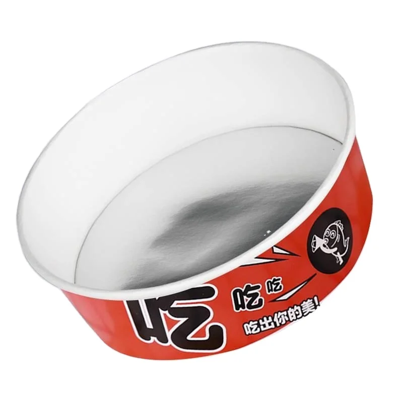 1300ml Korean Noodle Induction Use Heatable Paper Container Salad Bowls Soup Bowl