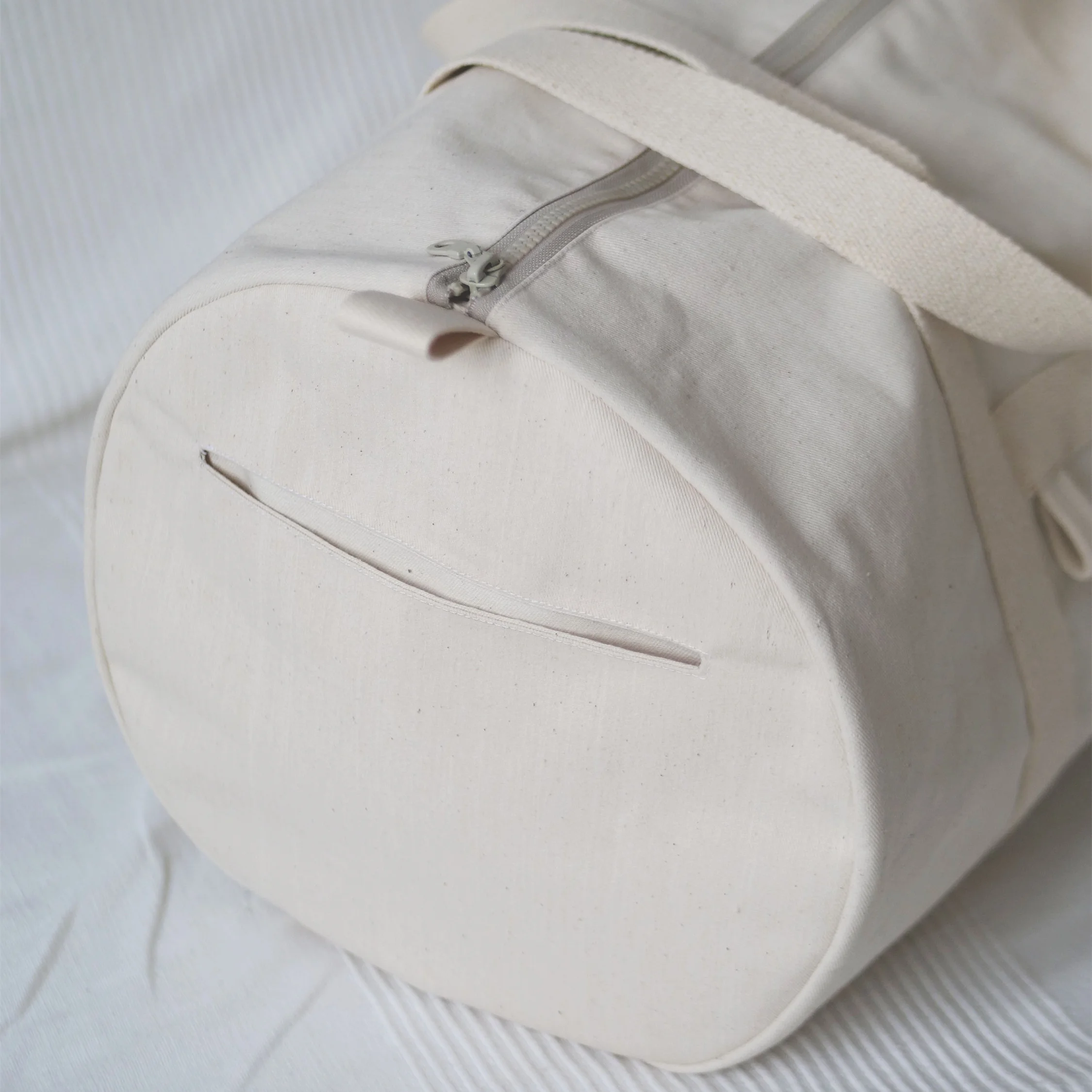 Custom Size Logo Unisex Eco Friendly Canvas Gym Travel Duffel Duffle Weekender Bag