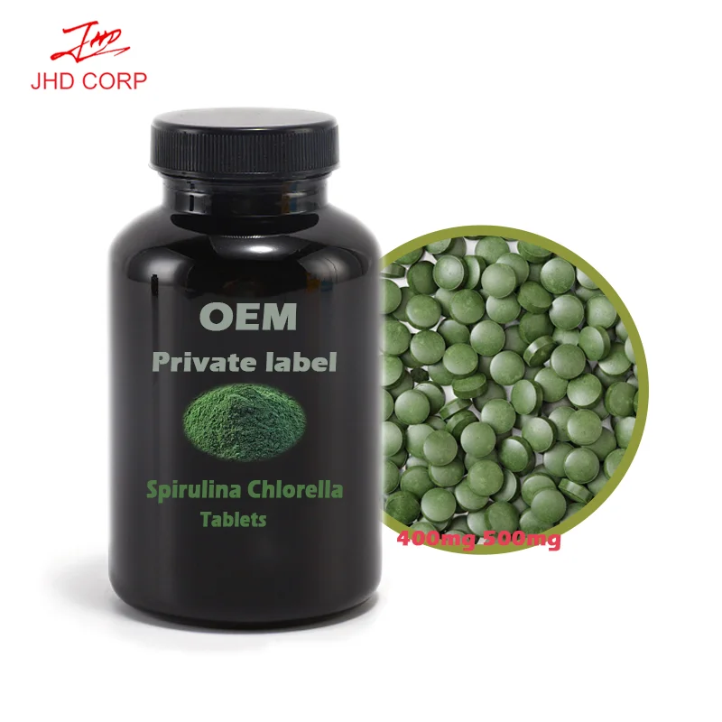 EU STOCK оптом JHD натуральный USDA & EU органический объем Chlorella Spirulina таблетки 500 мг 400 мг