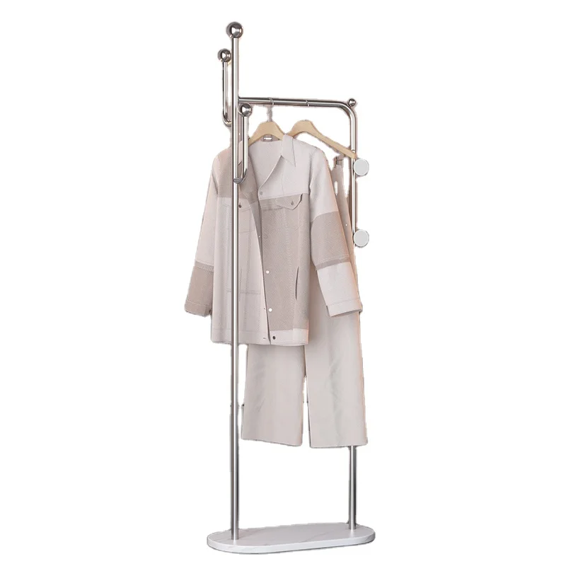 Hot selling nordic wholesale home clothing store stainless steel marble standing coat rack