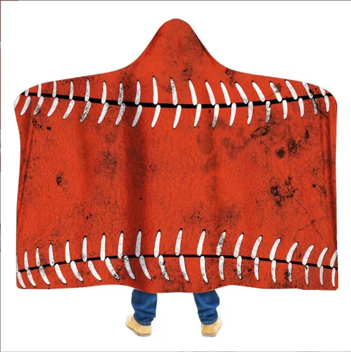 Soccer Bathing Towel Swaddle Softball Blankets Sherpa Sports Cloak Cape Fleece Football Bathrobe Shawl Baseball Hooded Blankets