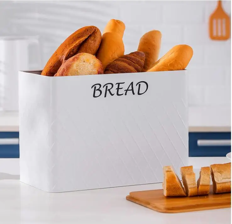 Large Bread Box with Bamboo Cutting Board Lid Sugar Tea and Coffee Storage Set of 3 Canisters Bread Bin Storage Container