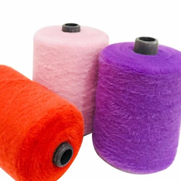 Source manufacturer high quality full dry feather eyelash yarn for jacquard