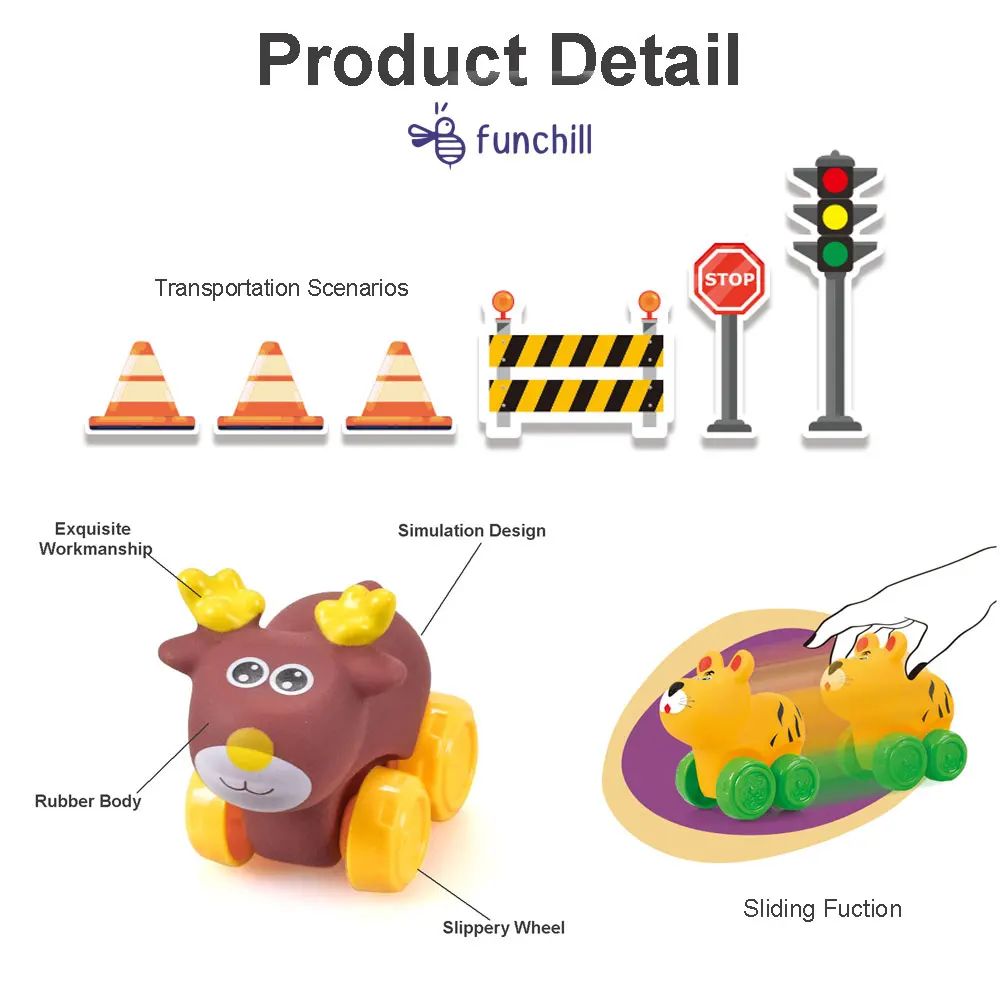 Amazon Hot Traffic Scene PVC Vinyl Toy Soft Rubber Animals Sliding Car Puzzle Mat Game Children Play Mat