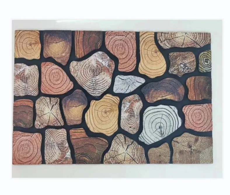 Wholesale stone pattern front carpet PVC Backing Front Entrance Door Mat custom welcome mats Waterproof Entryway Rug