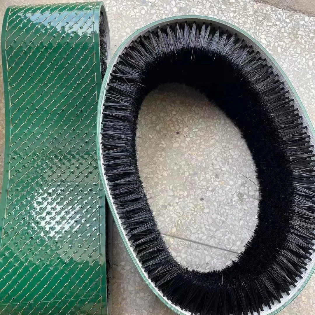 Industrial nylon belt brush with base for cleaning/polishing