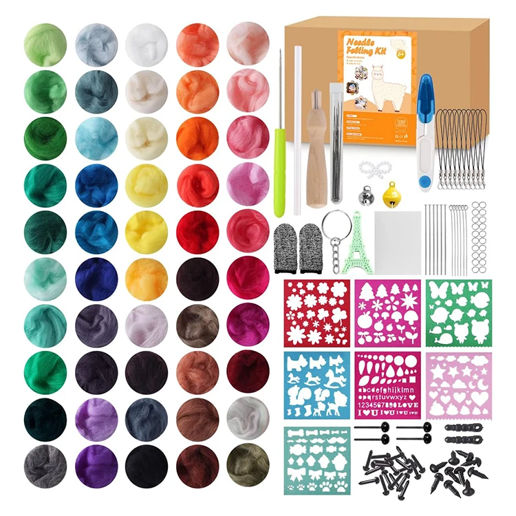 2024 Wholesale and Good Quality DIY Wool Needle Plush Key Chain Toys  Kits for Kids and Adults