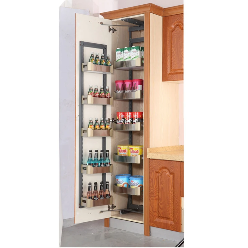 NEW Kitchen tall cabinet for food storage 4 open 6 layers super big trolley monster uniit basket pull out tandem larder pantry