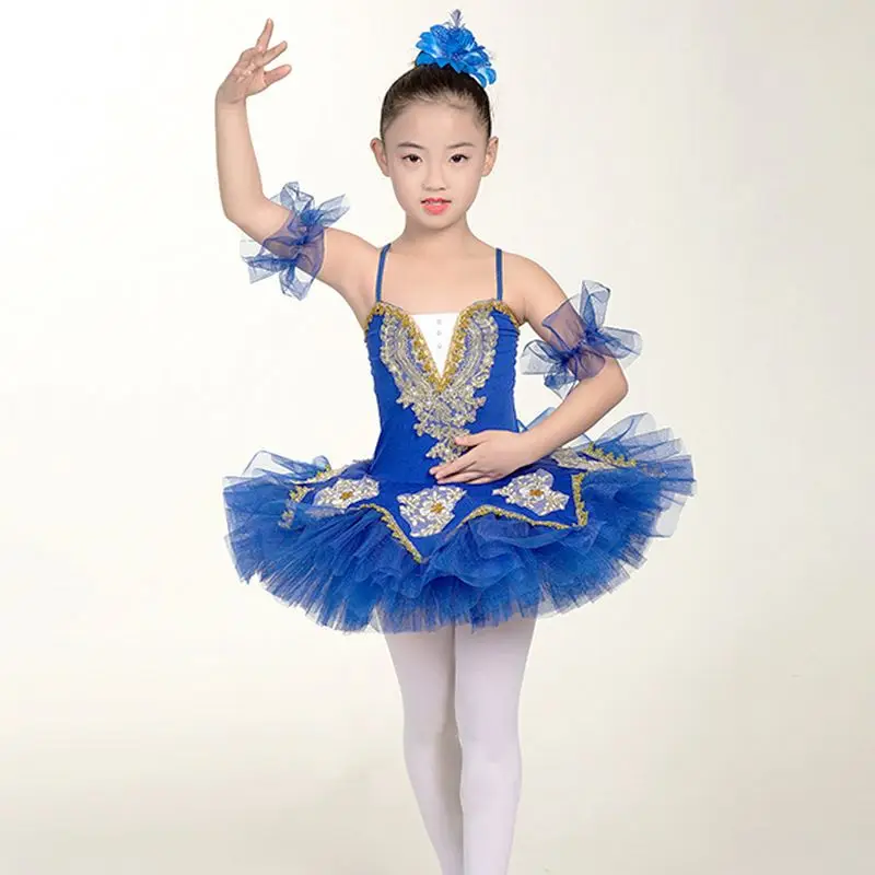 2023 Custom StiRQ Tulle Bodice Adjustable Sizing Professional Blue Kids Ballet Tutu Costumes