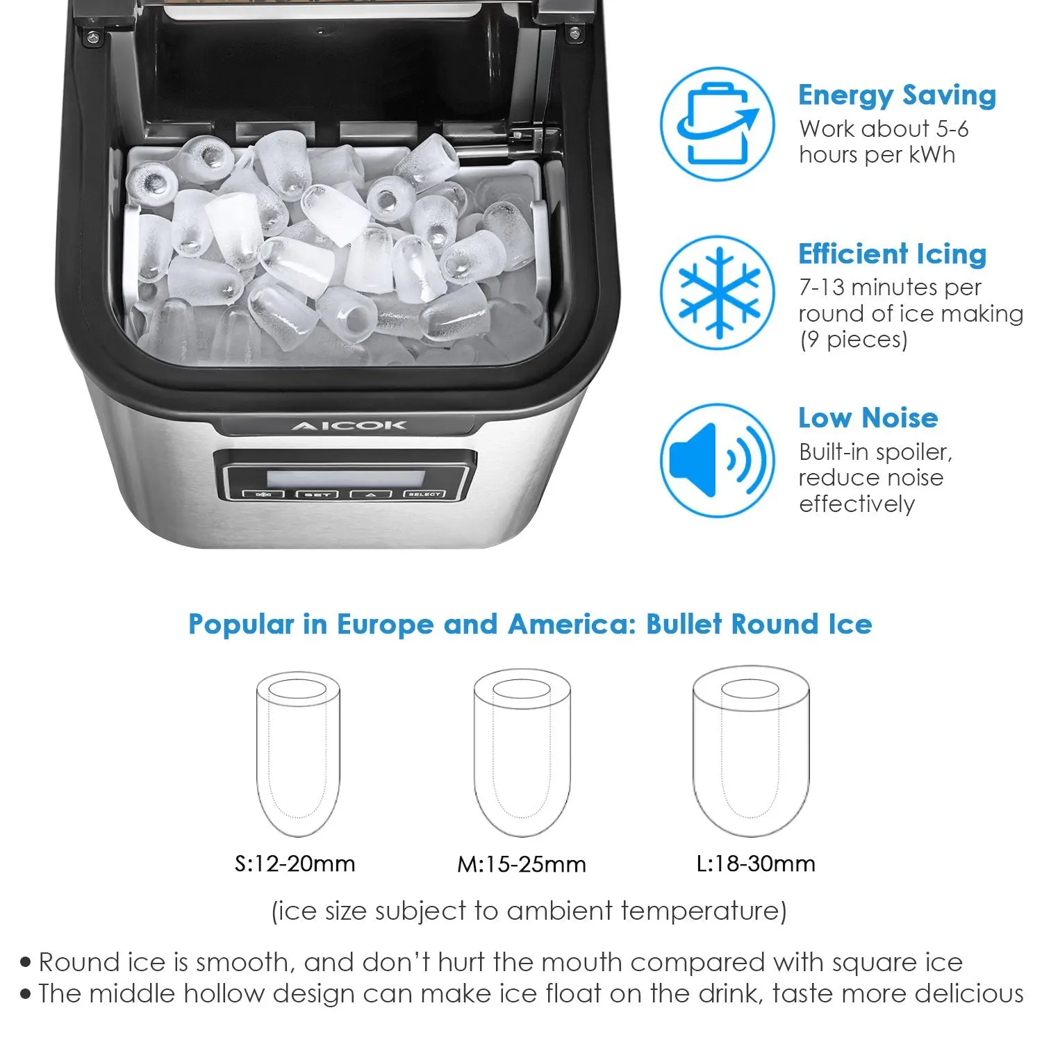 Aidear China Wholesale Ice Maker Machine Home Mini Portable Ice Cubes Maker Making Machine