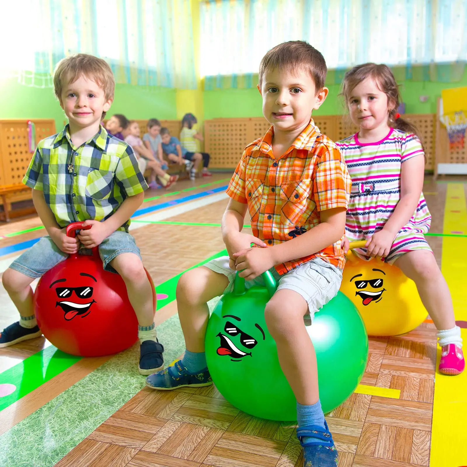 High Quality Kids Hopper Ball With Handle Inflatable Bouncing Space Skippy Hopper Jumping Toys Ball