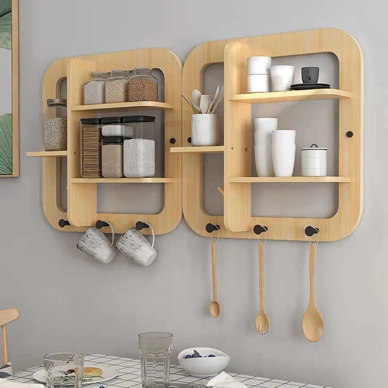 Home wall decoration hanger bedroom wall-mounted shelf porch storage wooden wall shelf