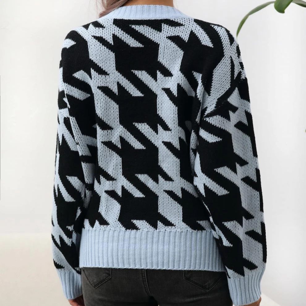 wholesale ZHUNA y2k knitted fashion fair isle off the shoulder high quality cardigan womens sweaters