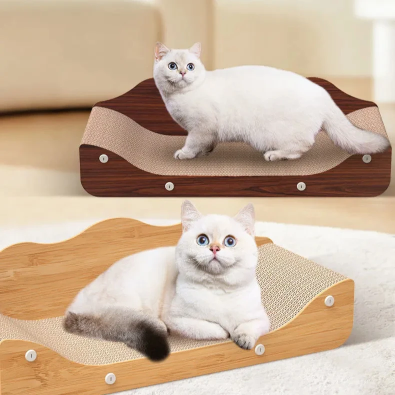 MOQ 1 PCS fast delivery scratcher cat Custom Eco-Friendly Wooden Pet Cat Interactive Toy Soild Wood Double Layer Rail Pet Cat