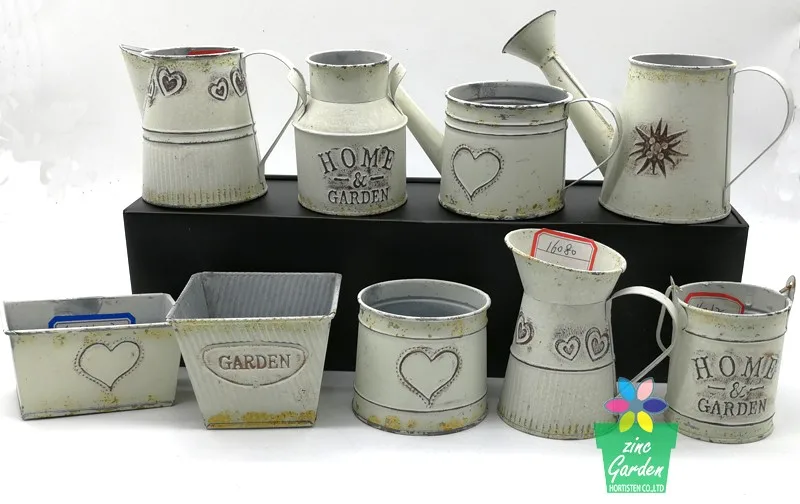 Fashion bright color flower pot galvanized metal pail for garden use