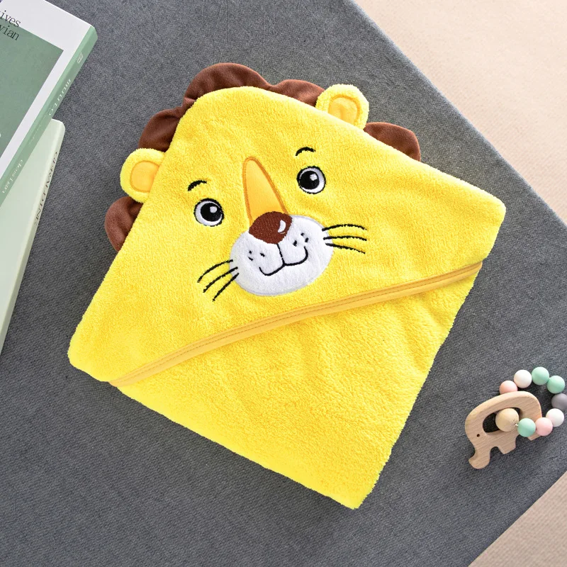 Kids girls animal towel hooded poncho baby luxury white kids bear custom fleece baby bath hooded towel