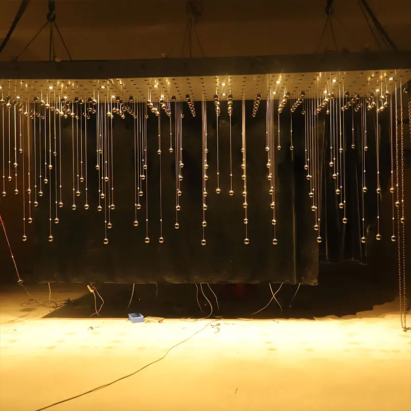 Modern Raindrop Round Metal Balls Dancing Kinetic Dynamic Sculpture Interactive Art Moving Installation