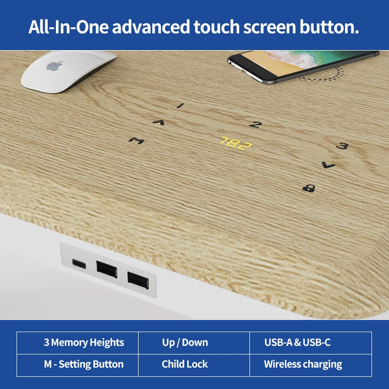 Customize Wooden Home Office Smart Motorized Sit Standing Electric Lifting Height Adjustable Desk