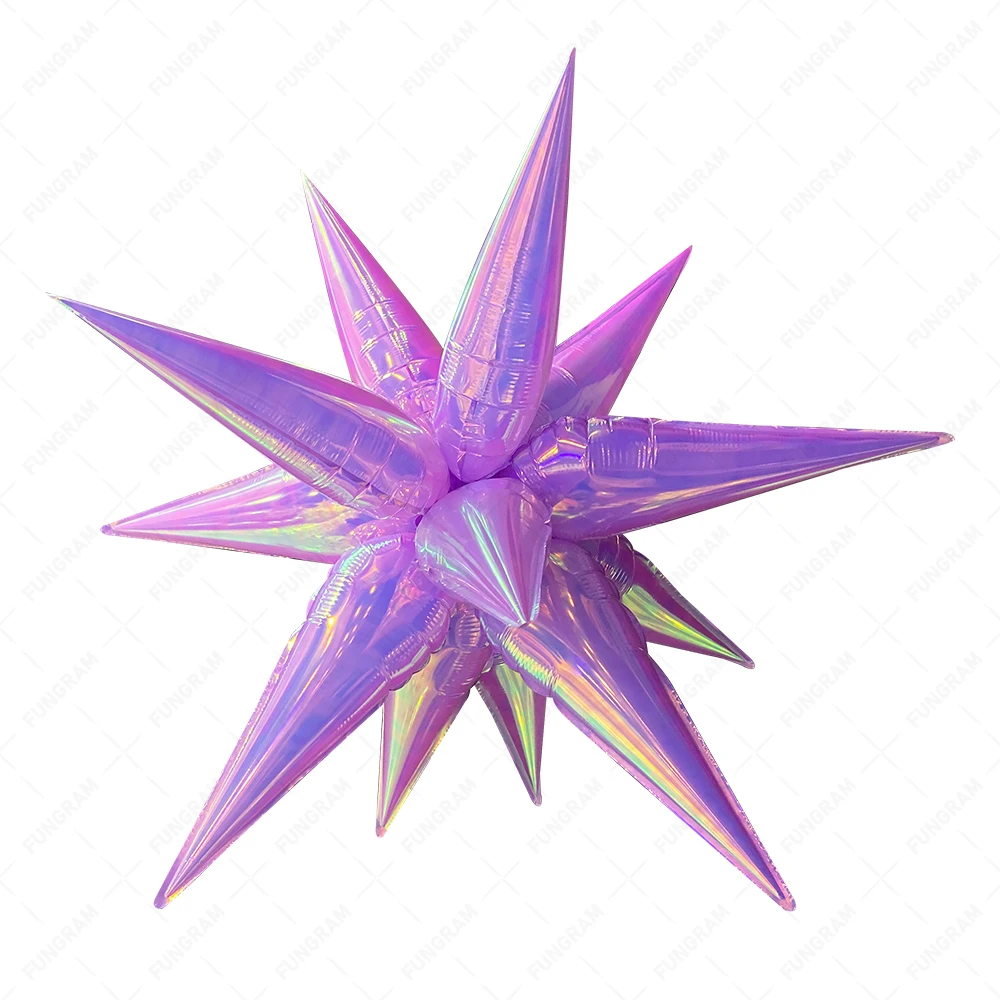 New Fantasy Purple 12 Point Spike Party Decor Magic Star Balloons Party Supplies Starburst Balloons Explosion Star Foil Balloons
