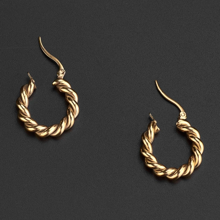 Модные золотые и серебряные серьги-кольца 2021, толстые серьги-кольца из нержавеющей стали