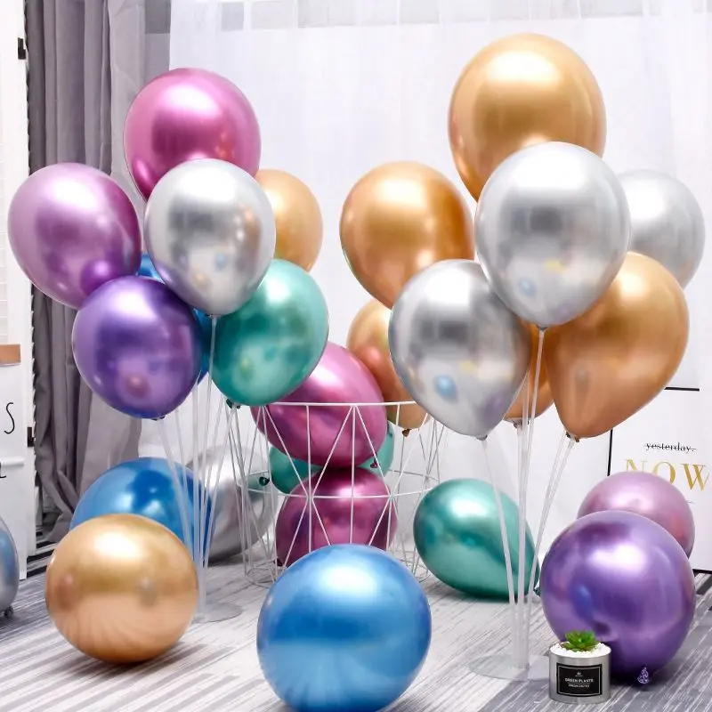 Factory Wholesale Metallic Balloons 12inch Latex Chrome Acclarent Balloon Party Decoration for Hot Sale