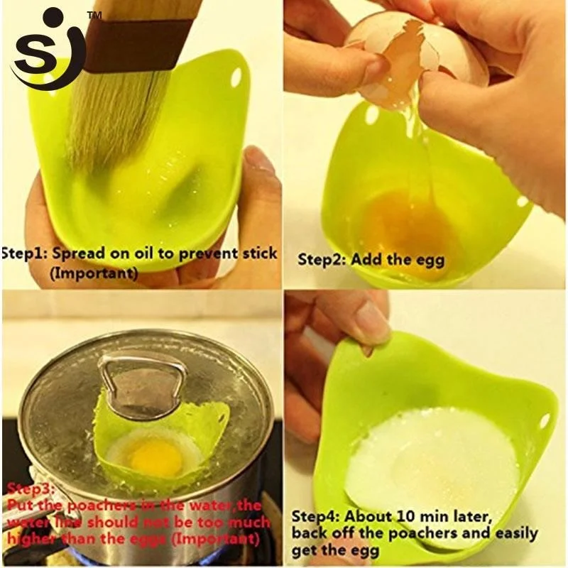 Hot Selling BPA Free Microwave Oven Safe Silicone Egg Poacher Pan