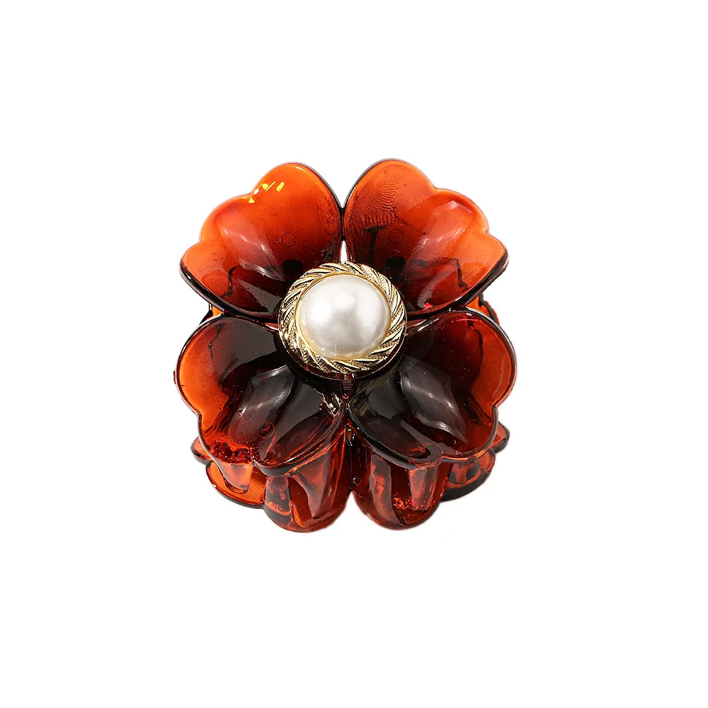 Wholesale Trendy 6cm Large Simple Plain PC Hairclip Cellulose Magic Multi Colour Mermaid Plastic Pearl Flower Hair Claw Clips